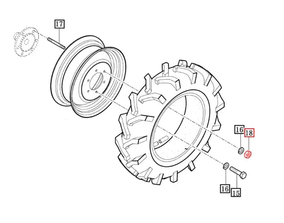 Mahindra Parts - Nut , Hex/2 M16 | Part #V3043600160