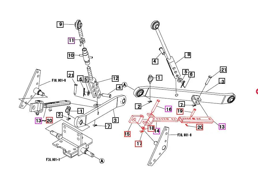 Mahindra Tractor 3 Point Stabilizer Assembly 19573020002