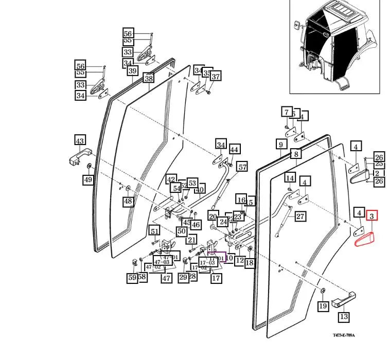 Mahindra Tractor Cab Door Hinge Lower LH/RH 14527052400