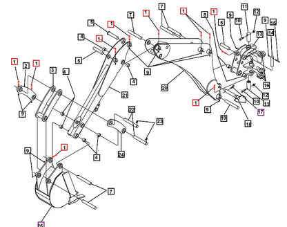 Mahindra Tractor Backhoe Pin .25-20x2.25 GR8 KMW05482010