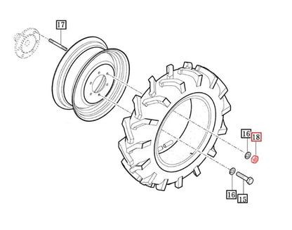 Mahindra Parts - Nut , Hex/2 M16 | Part #V3043600160