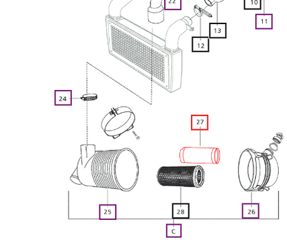 Mahindra Parts - Air Filter - Safety Element (Inner) | Part #006000790F1