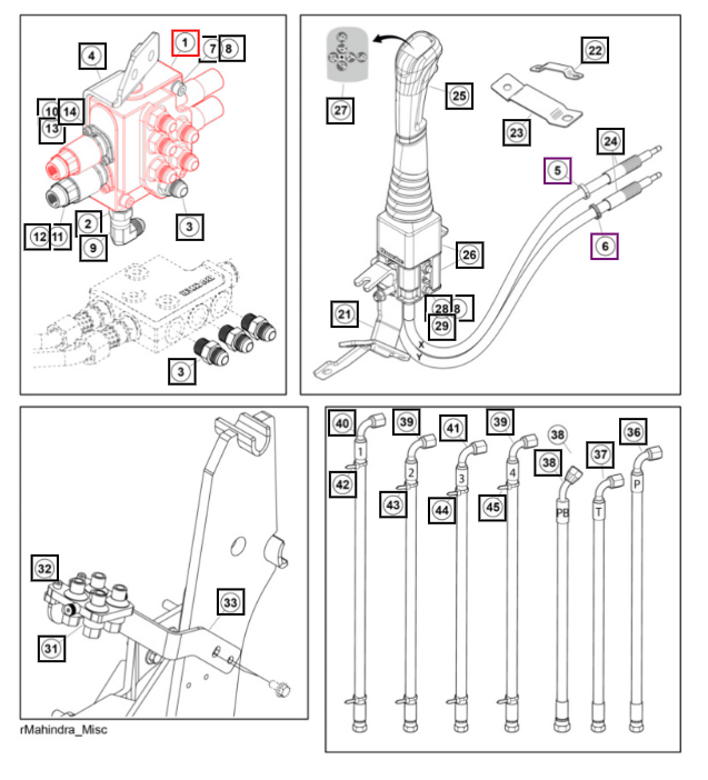 Mahindra Parts - Control Valve | Part #59015001ALO