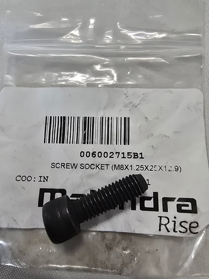 Mahindra Tractor Screw Allen M8 X 1.25 X 25 006002715B1
