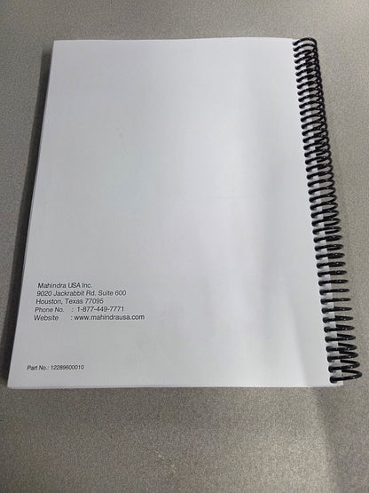 Mahindra Tractor Service Manual Physical Copy - 12289600010